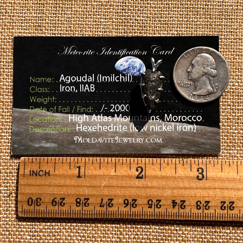 Agoudal Meteorite Pendant Sterling Silver #7426-Moldavite Life