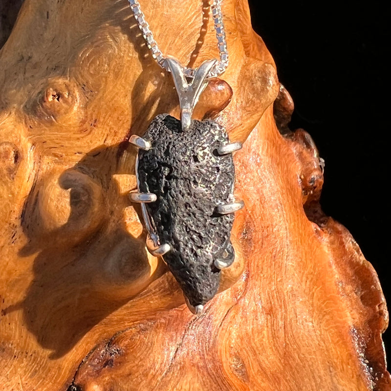 Agoudal Meteorite Pendant Sterling Silver #7426-Moldavite Life