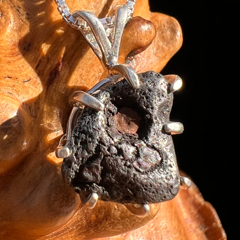Agoudal Meteorite Pendant Sterling Silver #7427-Moldavite Life