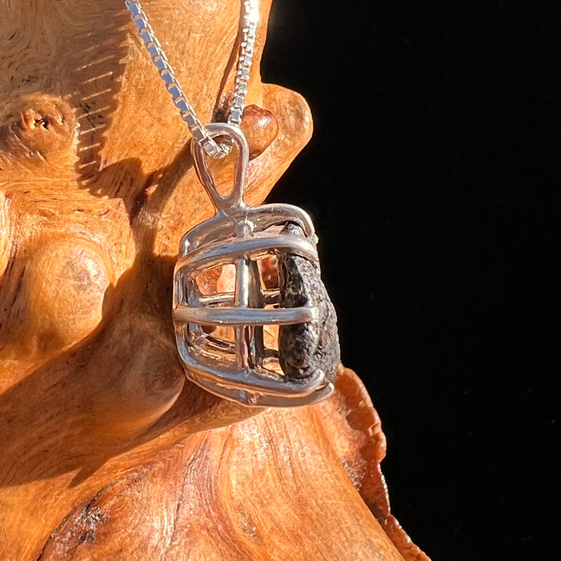 Agoudal Meteorite Pendant Sterling Silver #7427-Moldavite Life