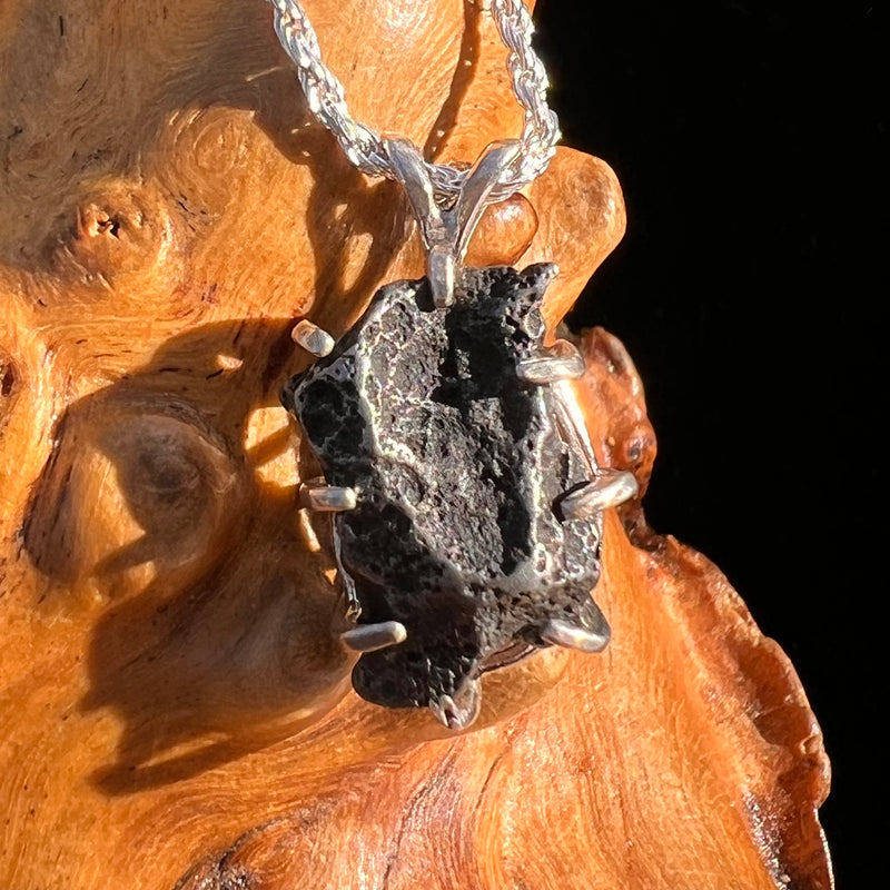 Agoudal Meteorite Pendant Sterling Silver #7428-Moldavite Life