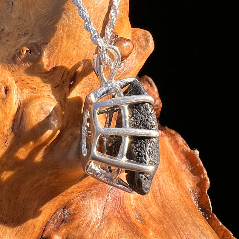 Agoudal Meteorite Pendant Sterling Silver #7429-Moldavite Life