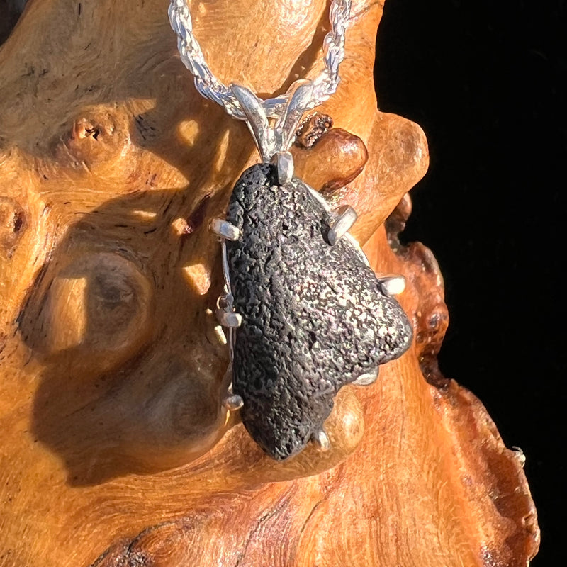 Agoudal Meteorite Pendant Sterling Silver #7429-Moldavite Life