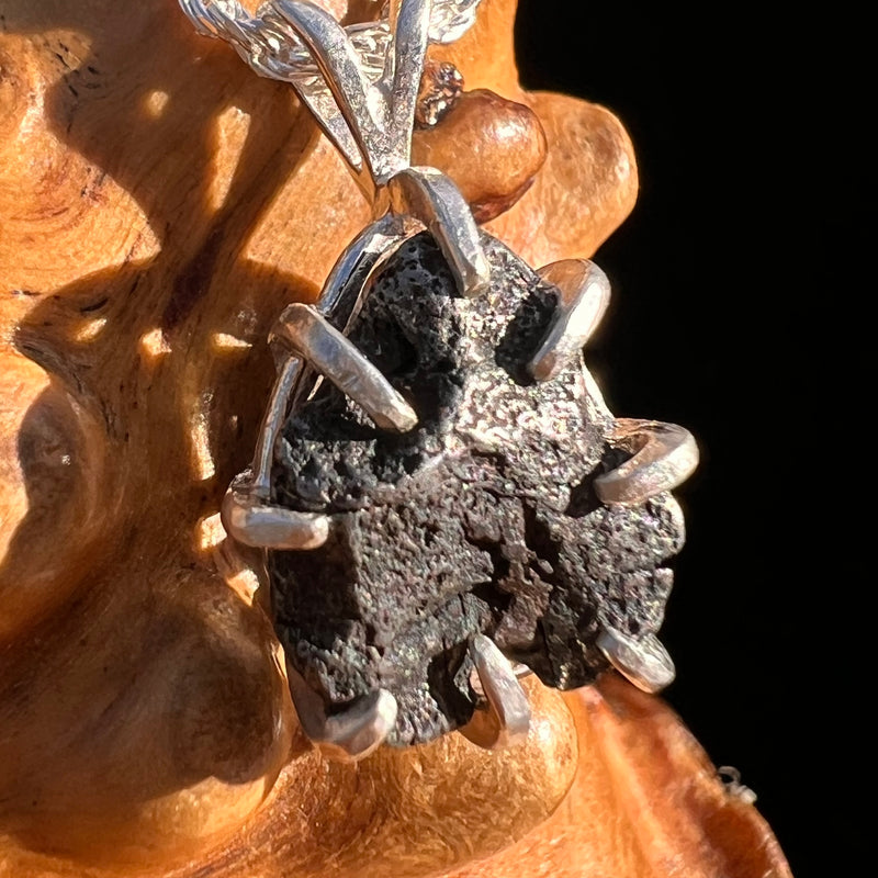Agoudal Meteorite Pendant Sterling Silver #7430-Moldavite Life