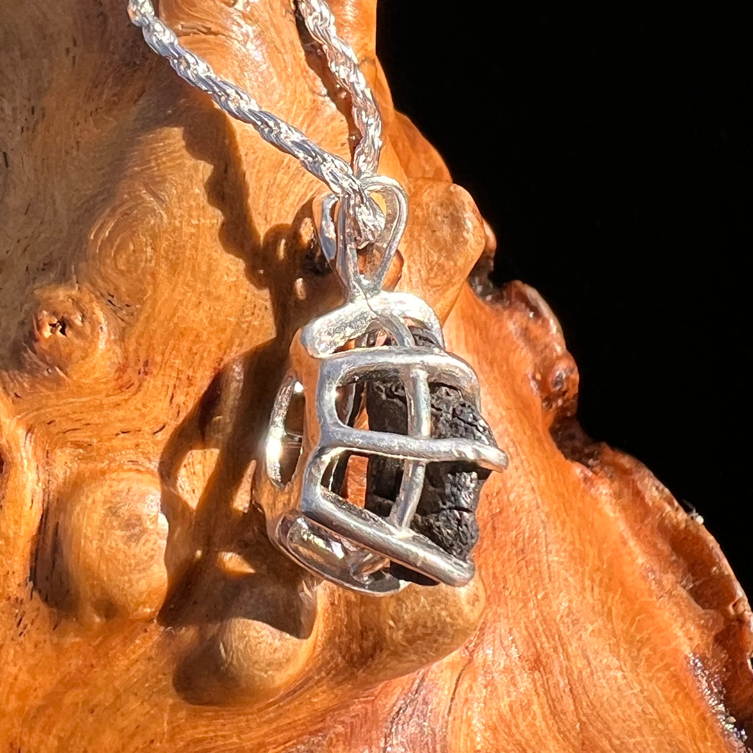 Agoudal Meteorite Pendant Sterling Silver #7430-Moldavite Life