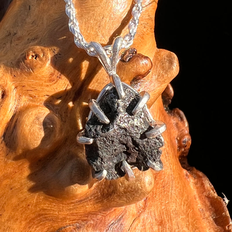 Agoudal Meteorite Pendant Sterling Silver #7430-Moldavite Life
