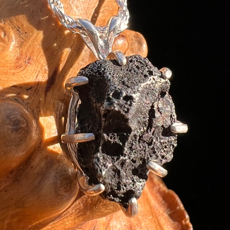 Agoudal Meteorite Pendant Sterling Silver #7433-Moldavite Life