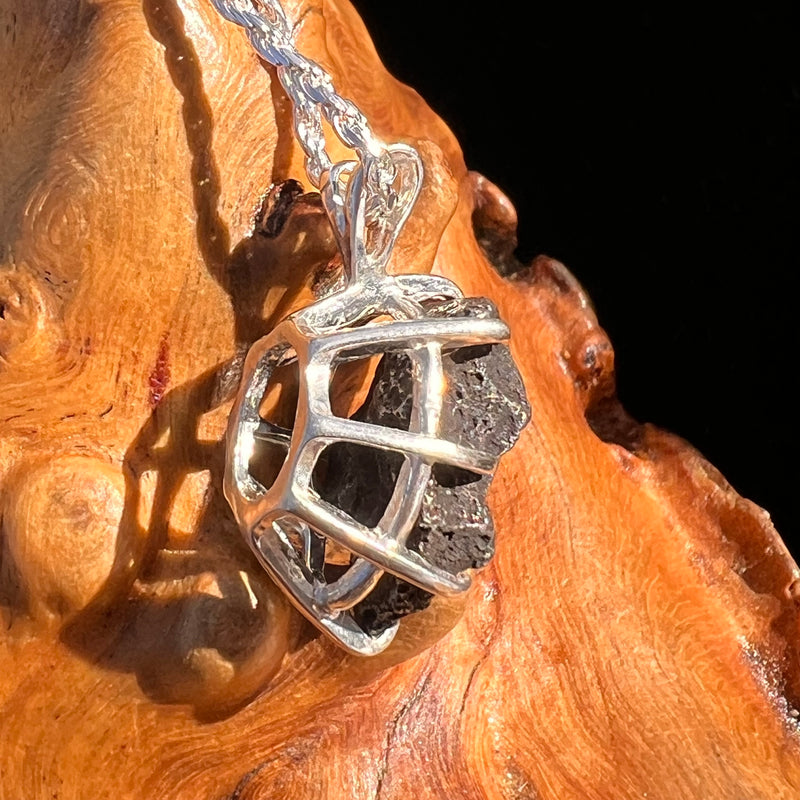 Agoudal Meteorite Pendant Sterling Silver #7433-Moldavite Life