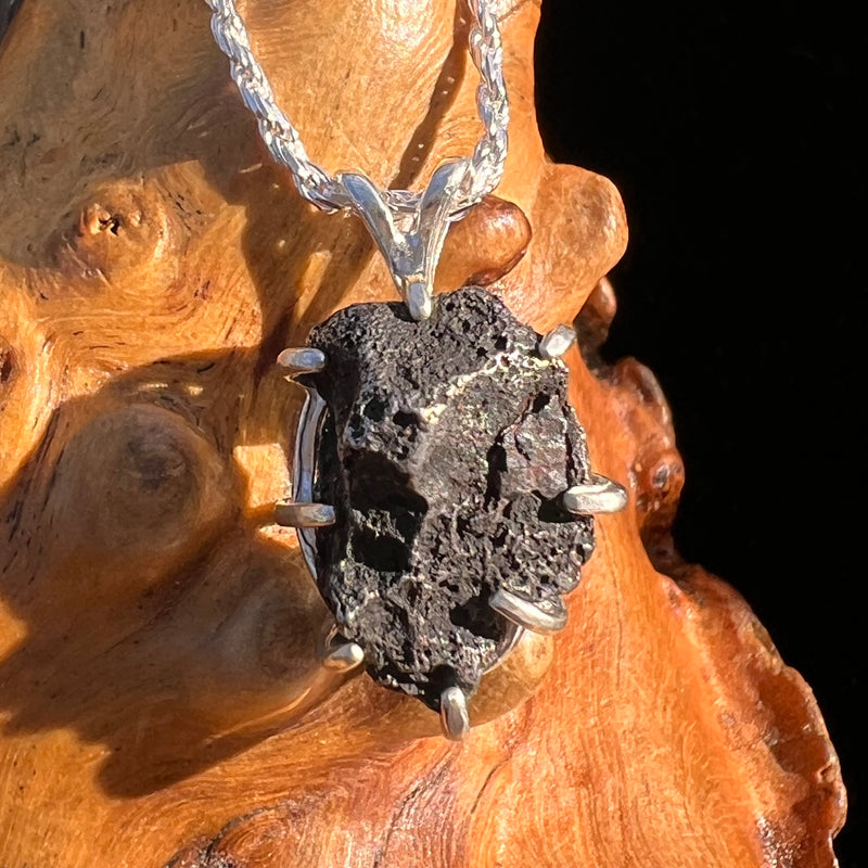 Agoudal Meteorite Pendant Sterling Silver #7433-Moldavite Life