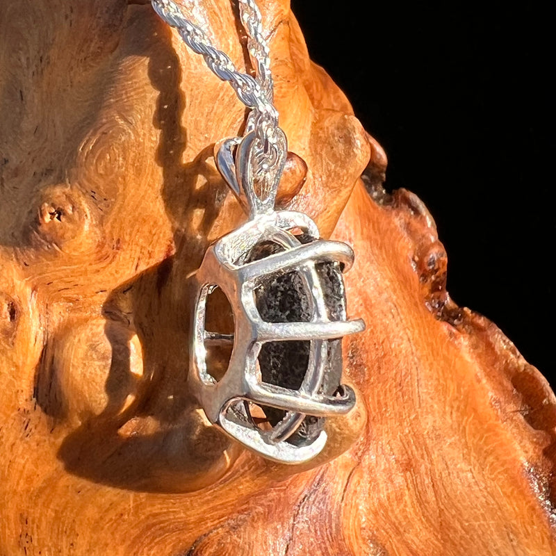 Agoudal Meteorite Pendant Sterling Silver #7435-Moldavite Life