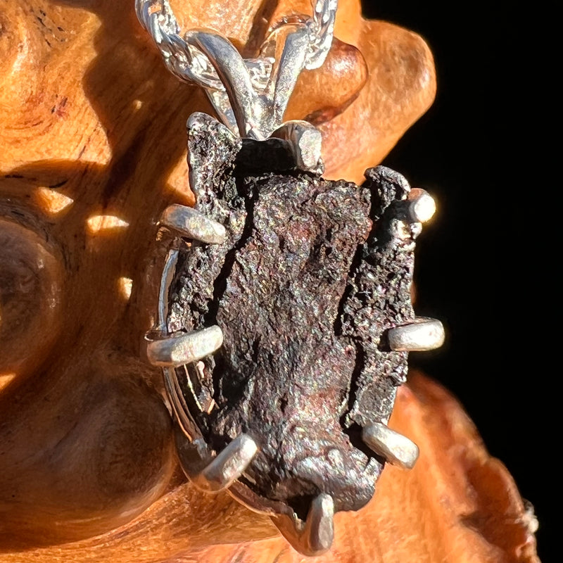 Agoudal Meteorite Pendant Sterling Silver #7439-Moldavite Life
