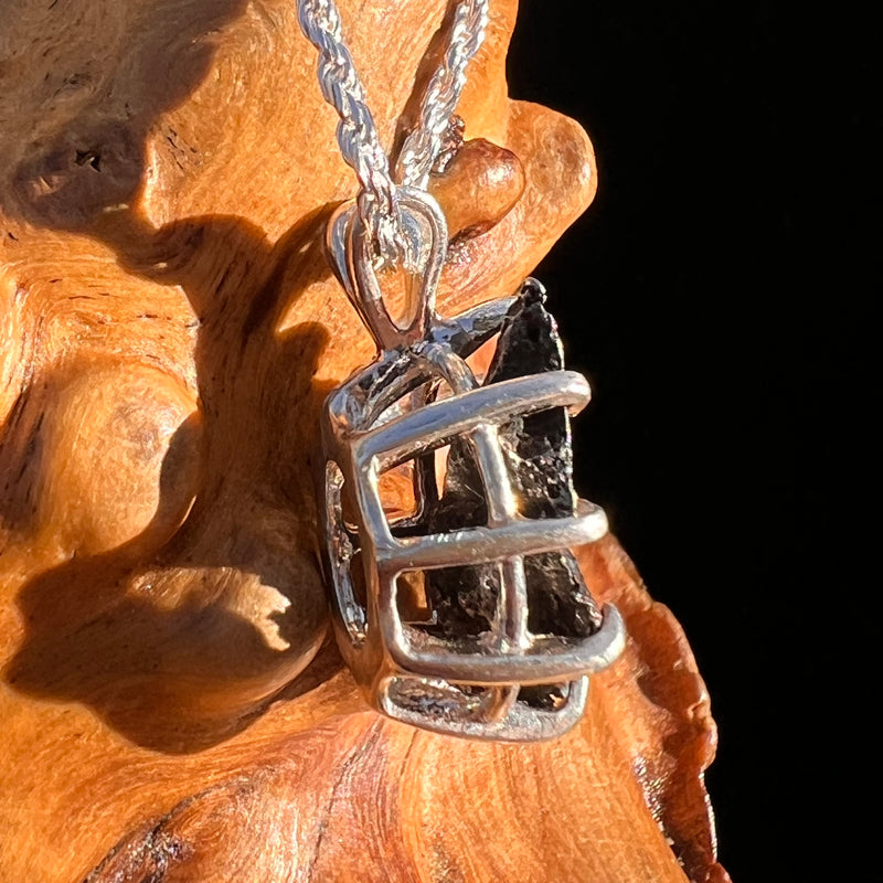 Agoudal Meteorite Pendant Sterling Silver #7439-Moldavite Life