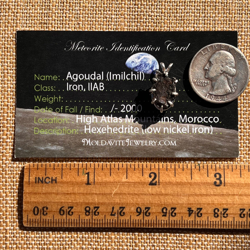 Agoudal Meteorite Pendant Sterling Silver #7439-Moldavite Life