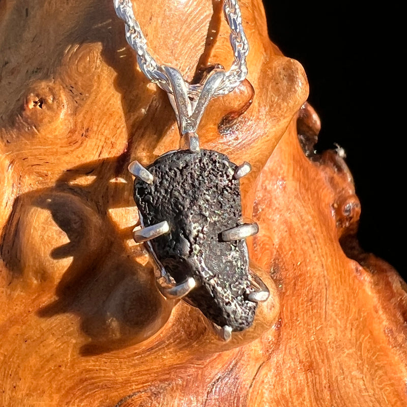 Agoudal Meteorite Pendant Sterling Silver #7440-Moldavite Life