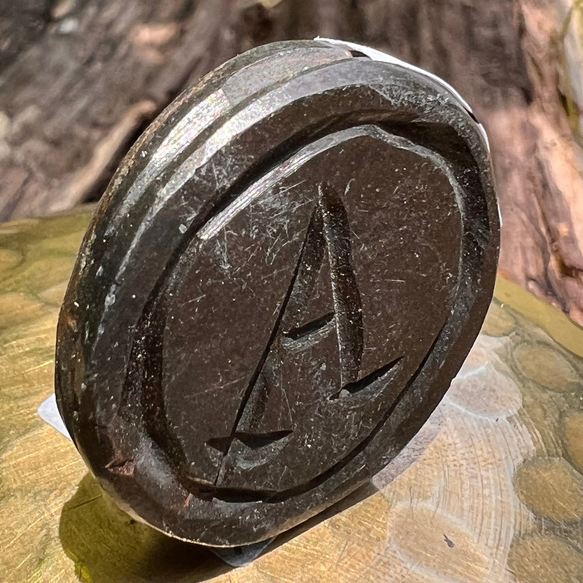 Alien Crystal Carving - Alienite® UFO Ride Token #90-Moldavite Life