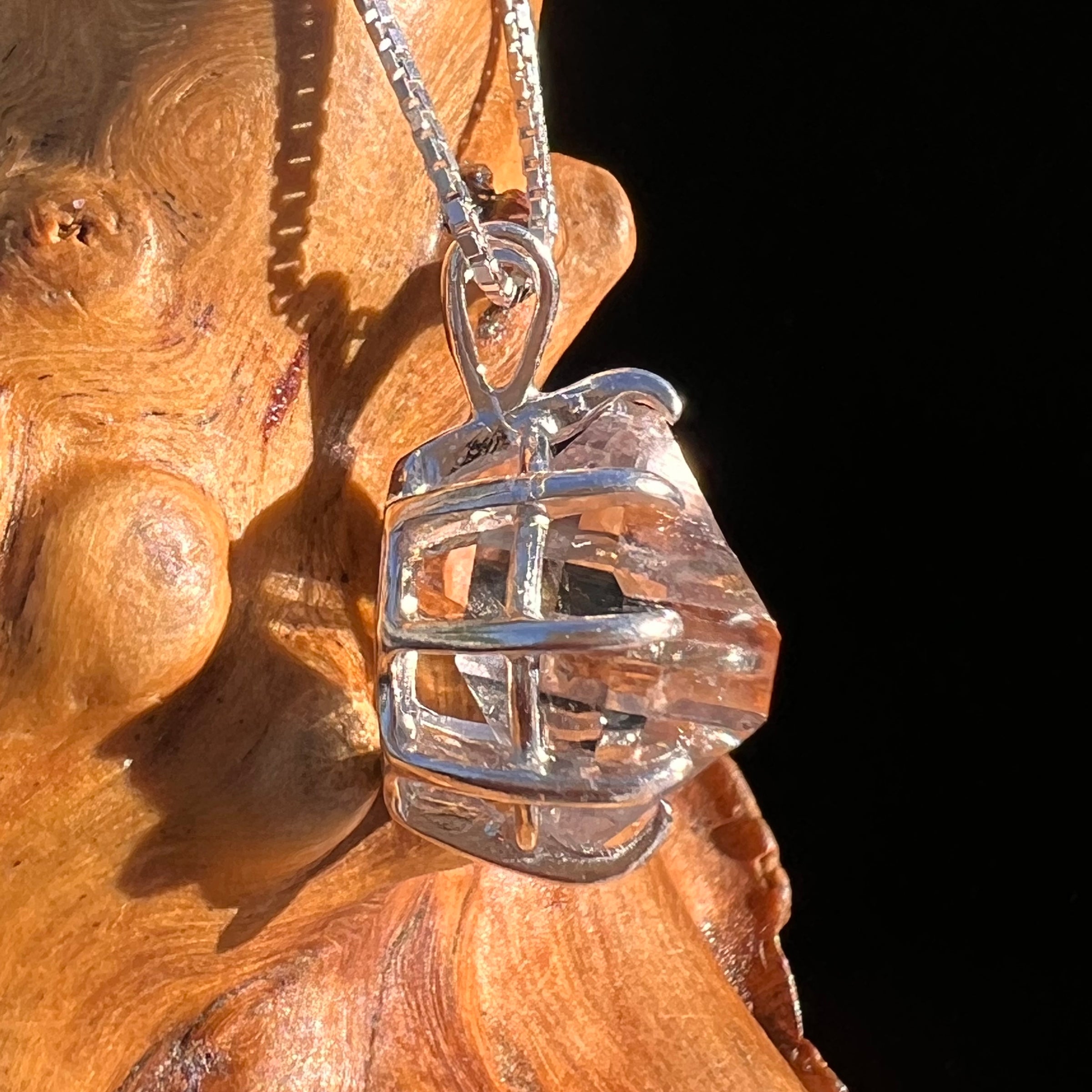 Amethyst Crystal Pendant Sterling Double Terminated #7603-Moldavite Life