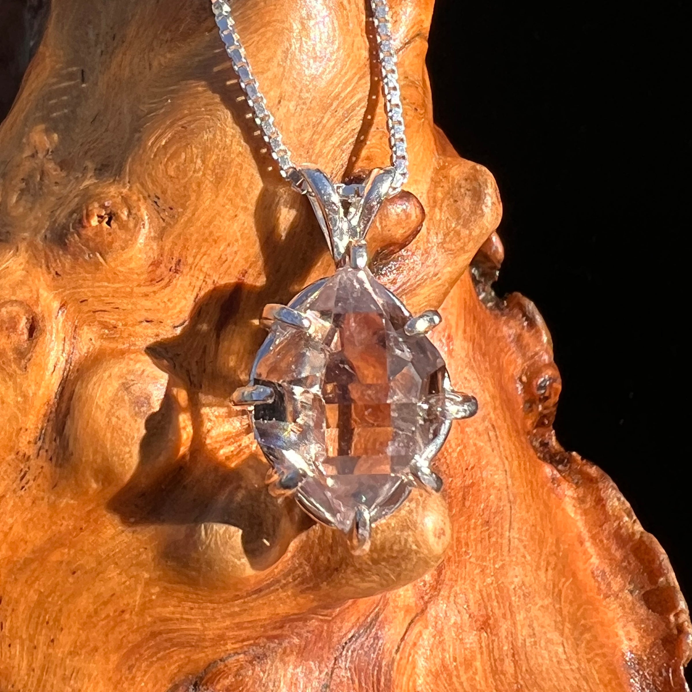 Amethyst Crystal Pendant Sterling Double Terminated #7603-Moldavite Life