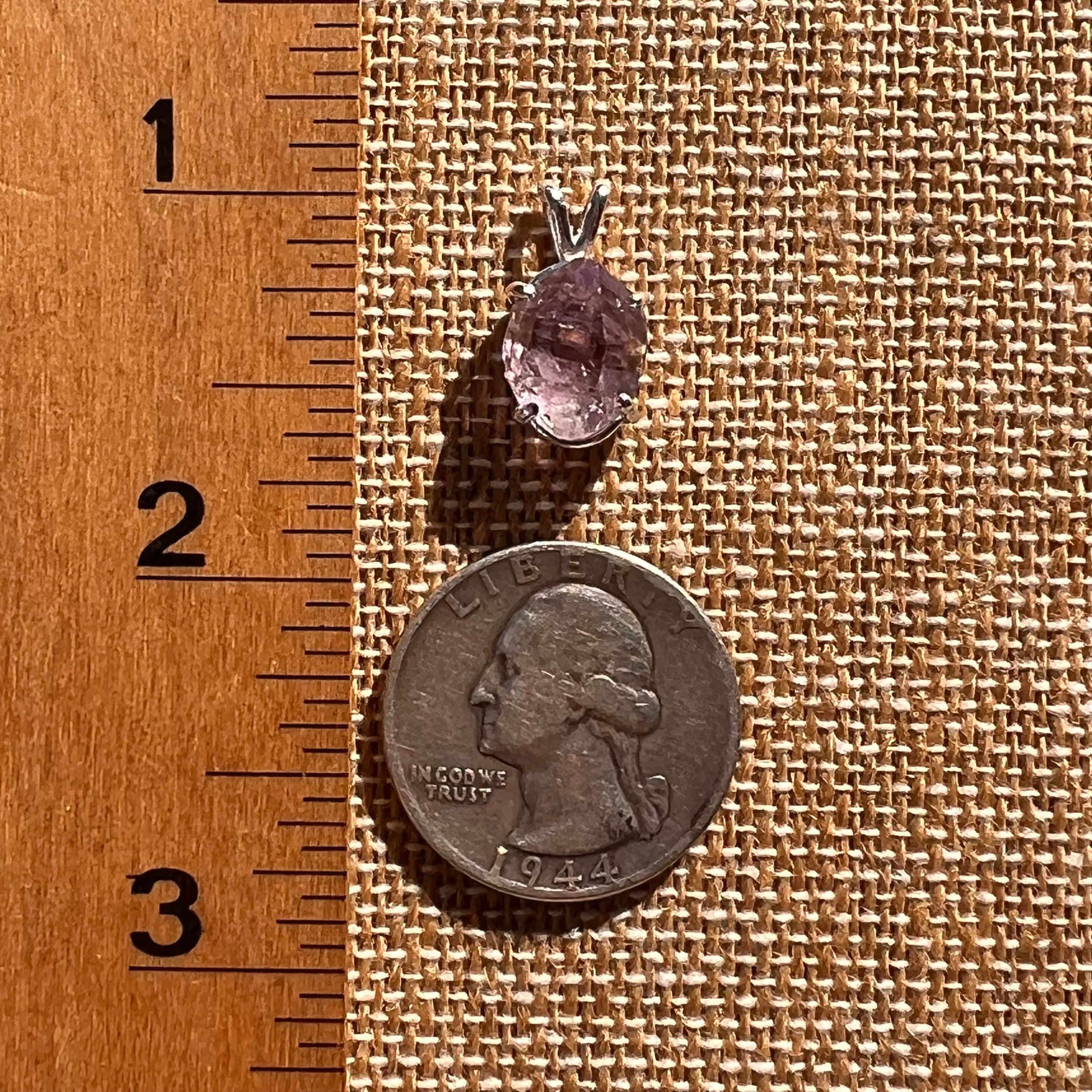 Amethyst Crystal Pendant Sterling Double Terminated #7607-Moldavite Life