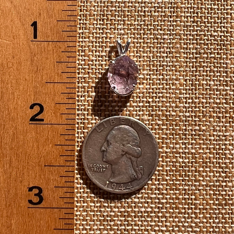 Amethyst Crystal Pendant Sterling Double Terminated #7607-Moldavite Life