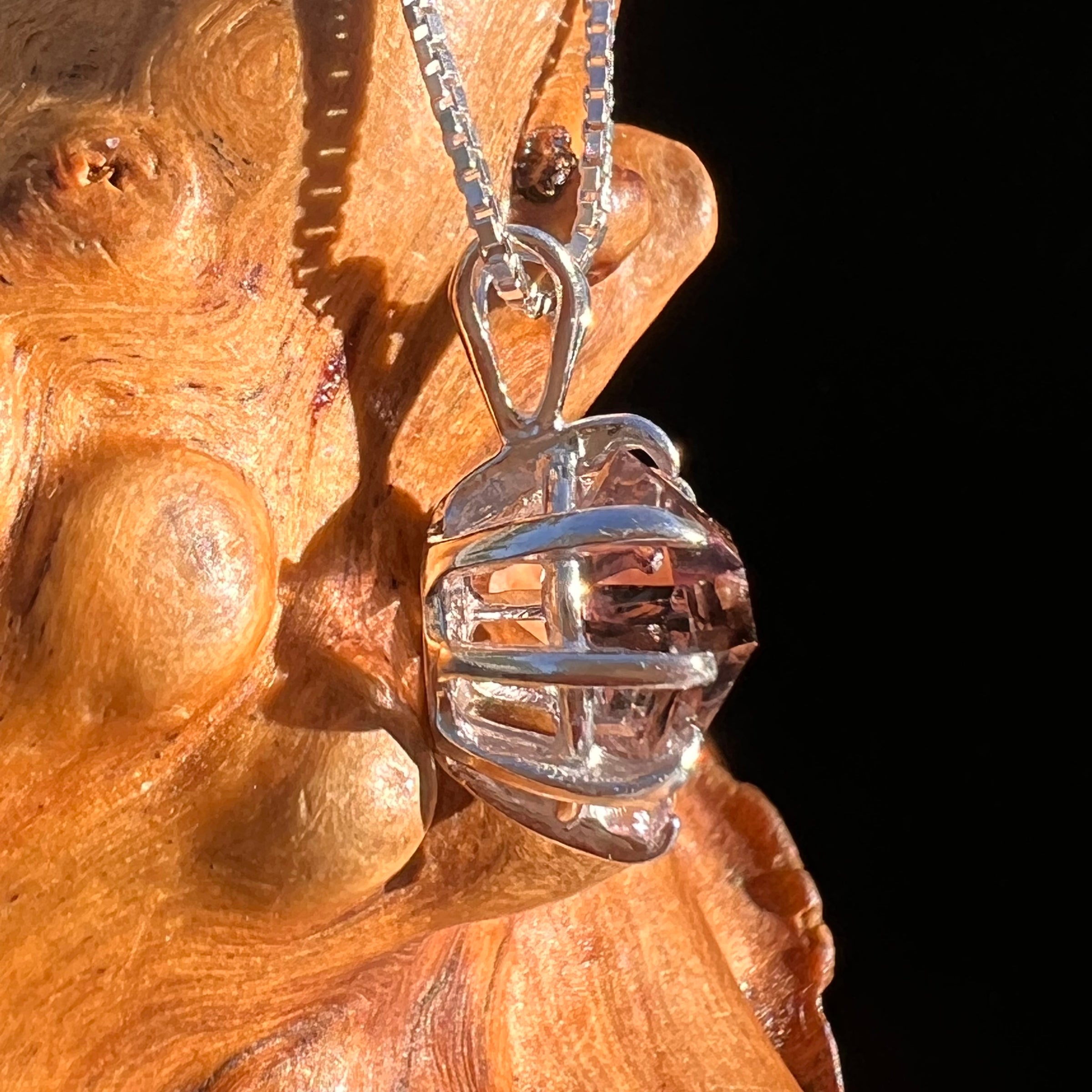 Amethyst Crystal Pendant Sterling Double Terminated #7608-Moldavite Life