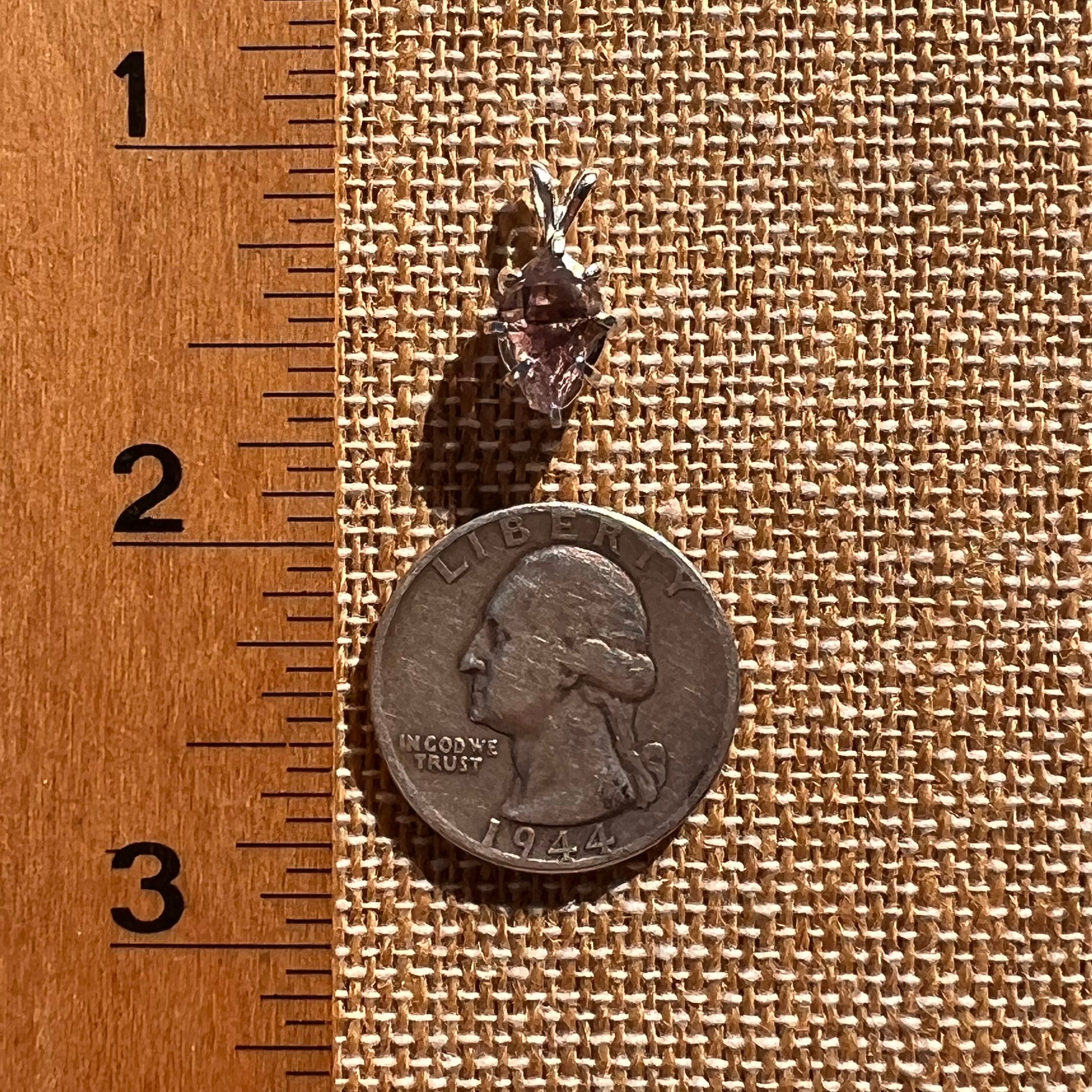 Amethyst Crystal Pendant Sterling Double Terminated #7608-Moldavite Life