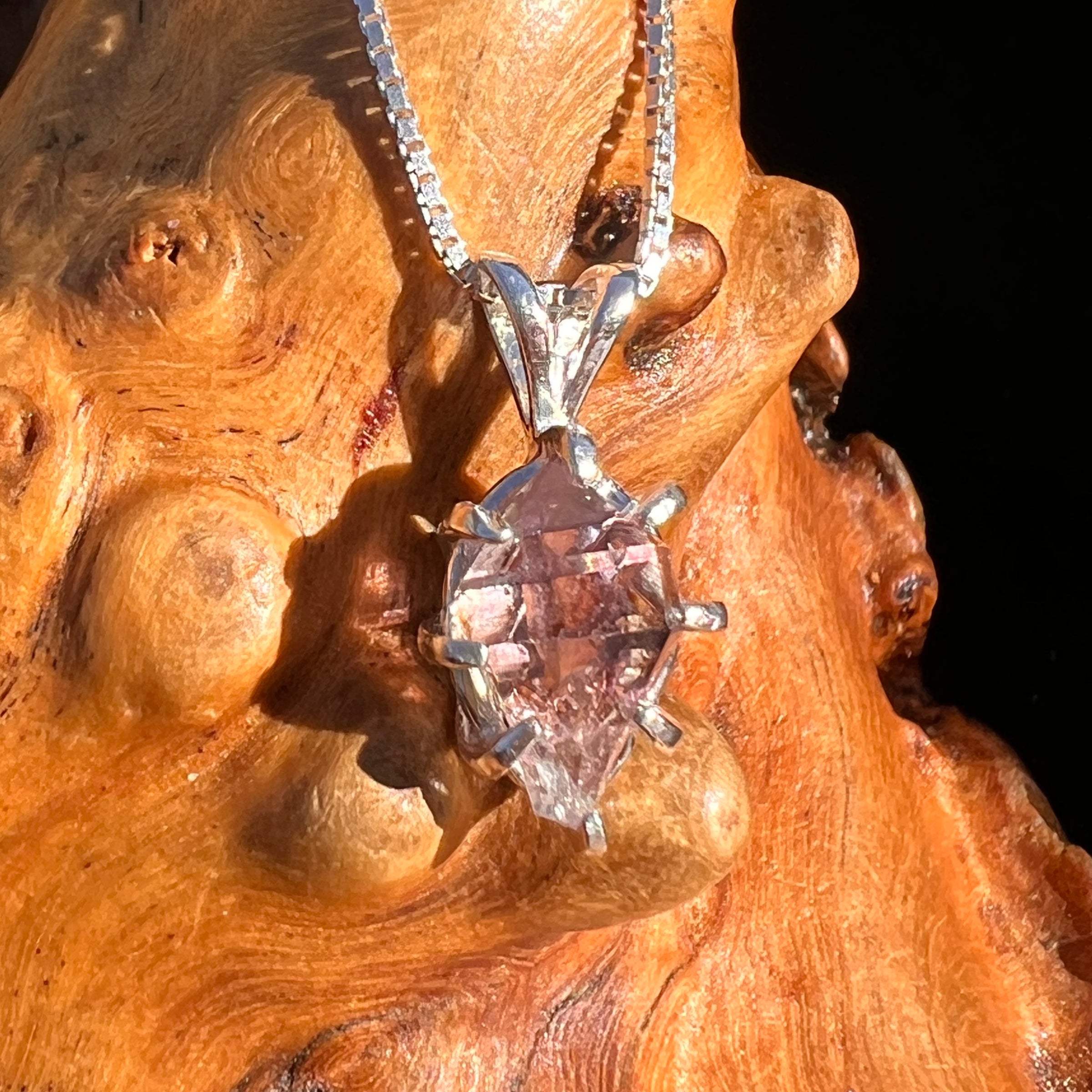 Amethyst Crystal Pendant Sterling Double Terminated #7608-Moldavite Life