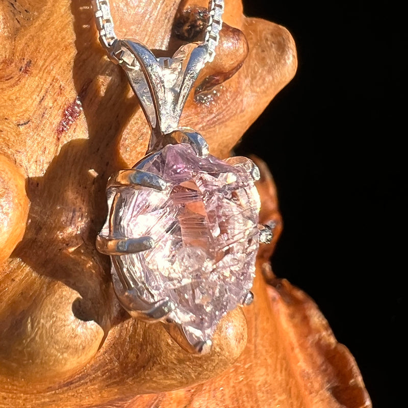 Amethyst Crystal Pendant Sterling Double Terminated #7620-Moldavite Life