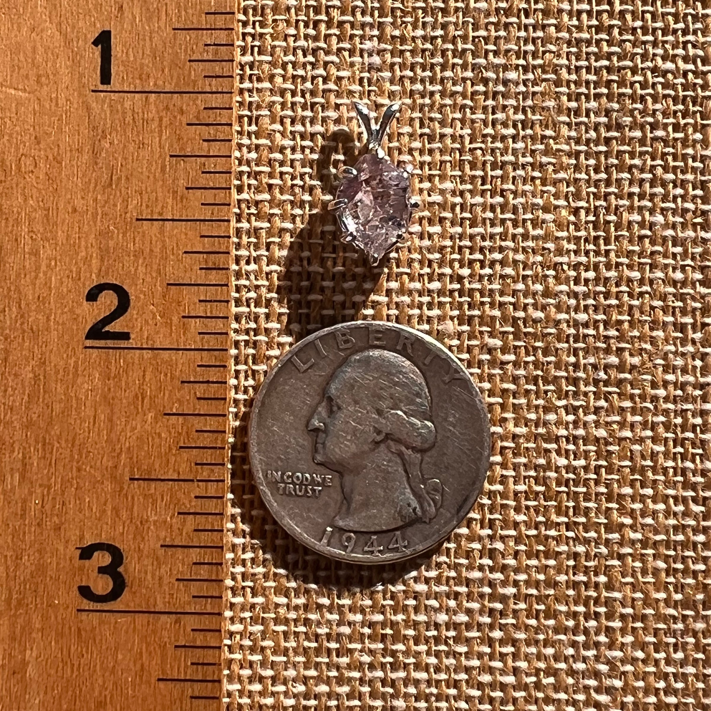 Amethyst Crystal Pendant Sterling Double Terminated #7620-Moldavite Life