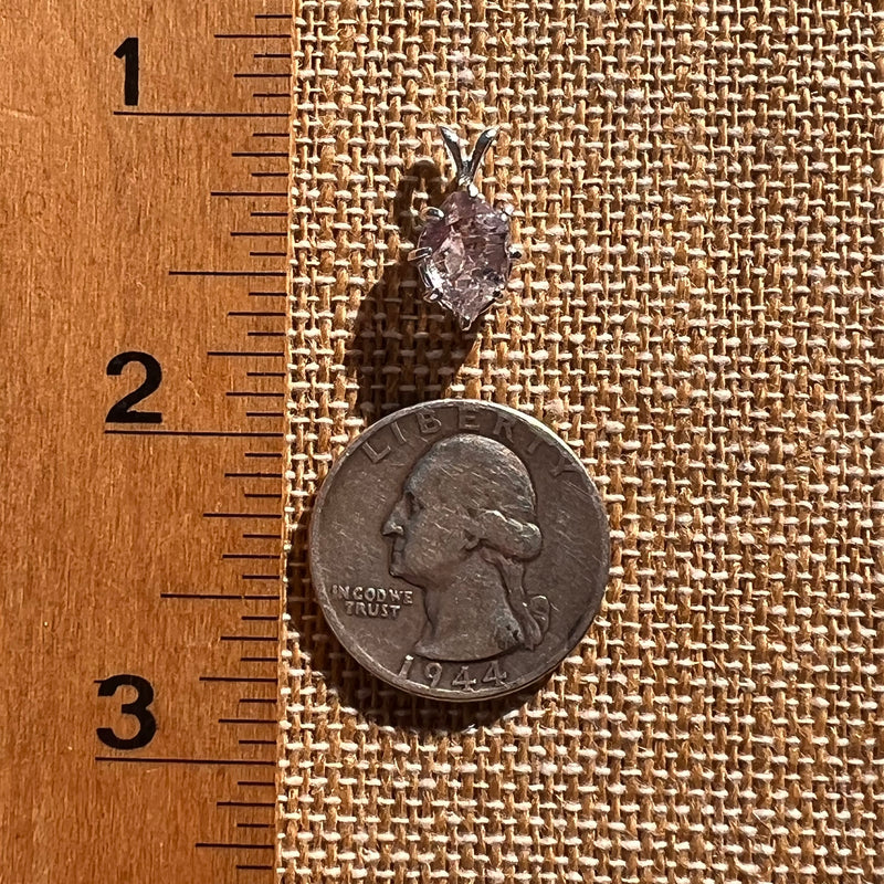 Amethyst Crystal Pendant Sterling Double Terminated #7620-Moldavite Life