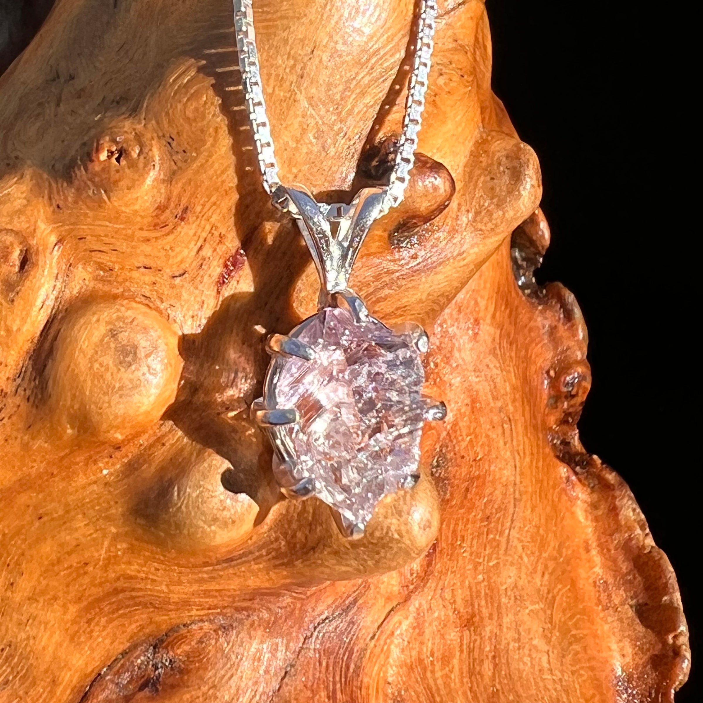 Amethyst Crystal Pendant Sterling Double Terminated #7620-Moldavite Life