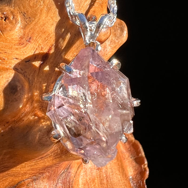 Amethyst Crystal Pendant Sterling Silver #7602-Moldavite Life