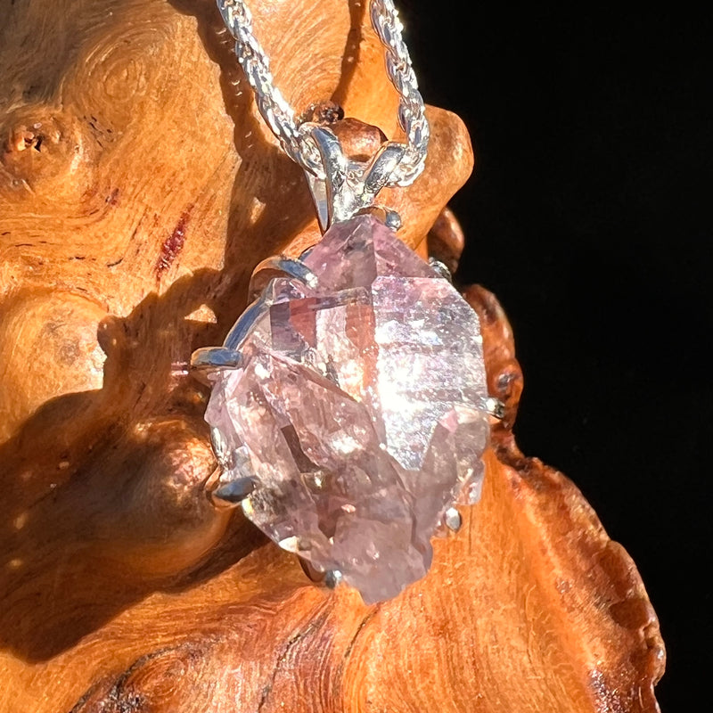 Amethyst Crystal Pendant Sterling Silver #7602-Moldavite Life