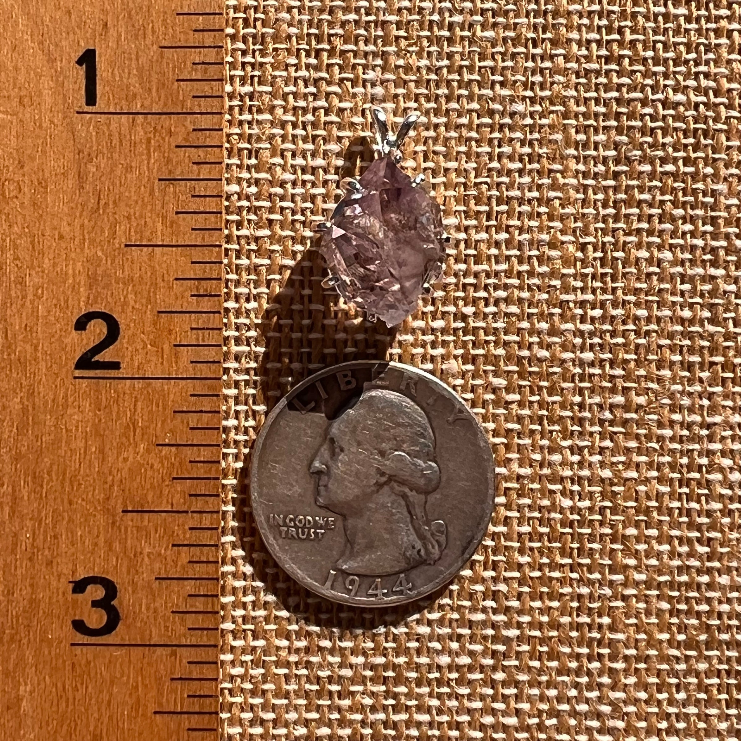 Amethyst Crystal Pendant Sterling Silver #7602-Moldavite Life