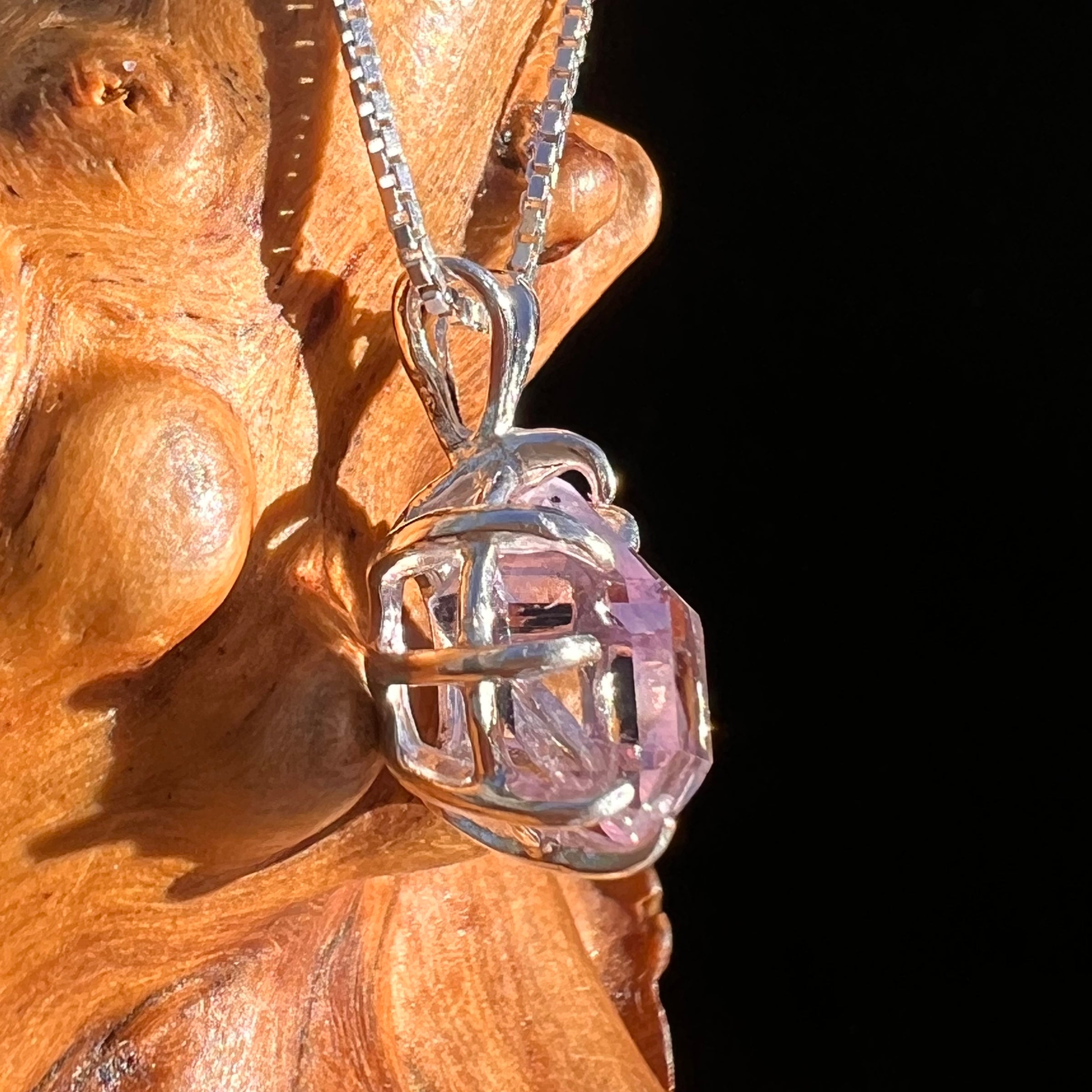 Amethyst Crystal Pendant Sterling Silver #7609-Moldavite Life