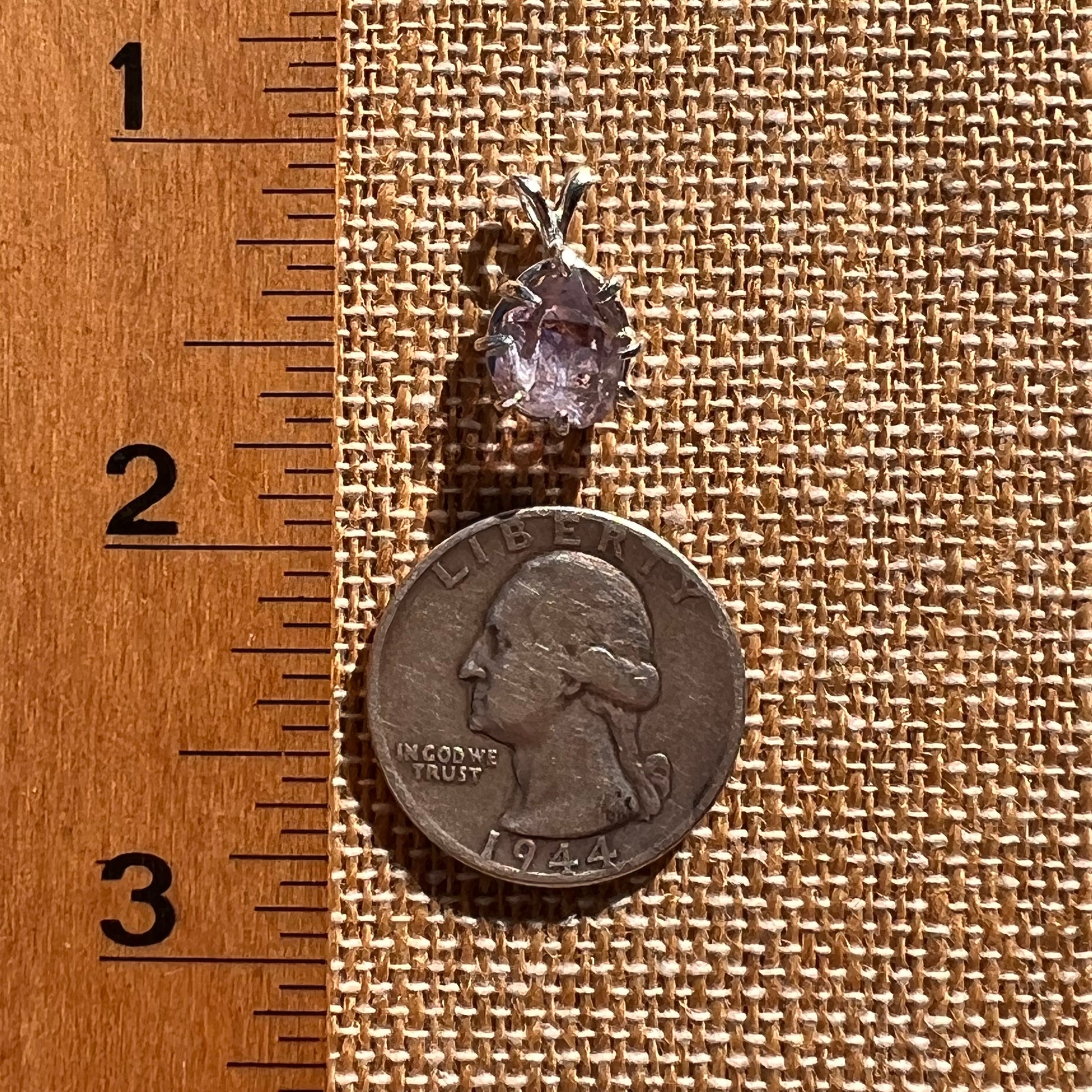 Amethyst Crystal Pendant Sterling Silver #7609-Moldavite Life