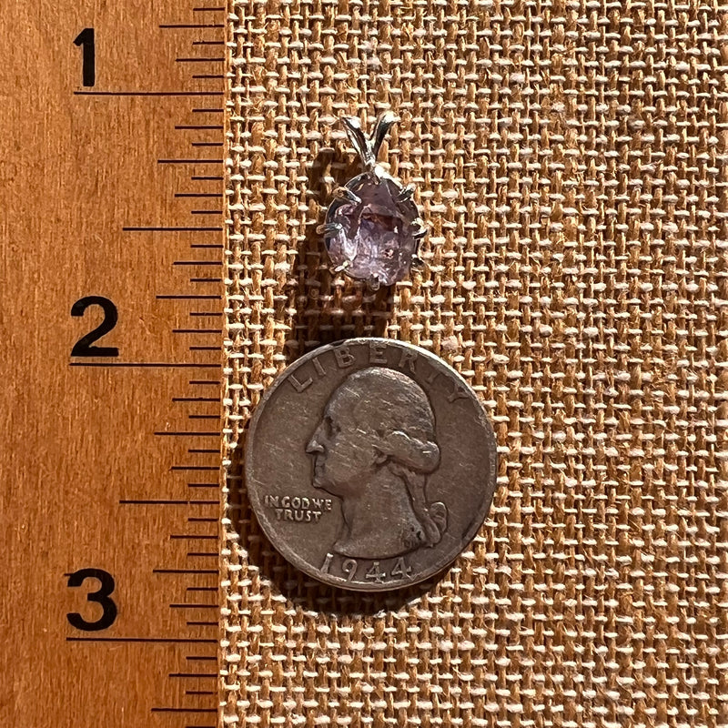 Amethyst Crystal Pendant Sterling Silver #7609-Moldavite Life