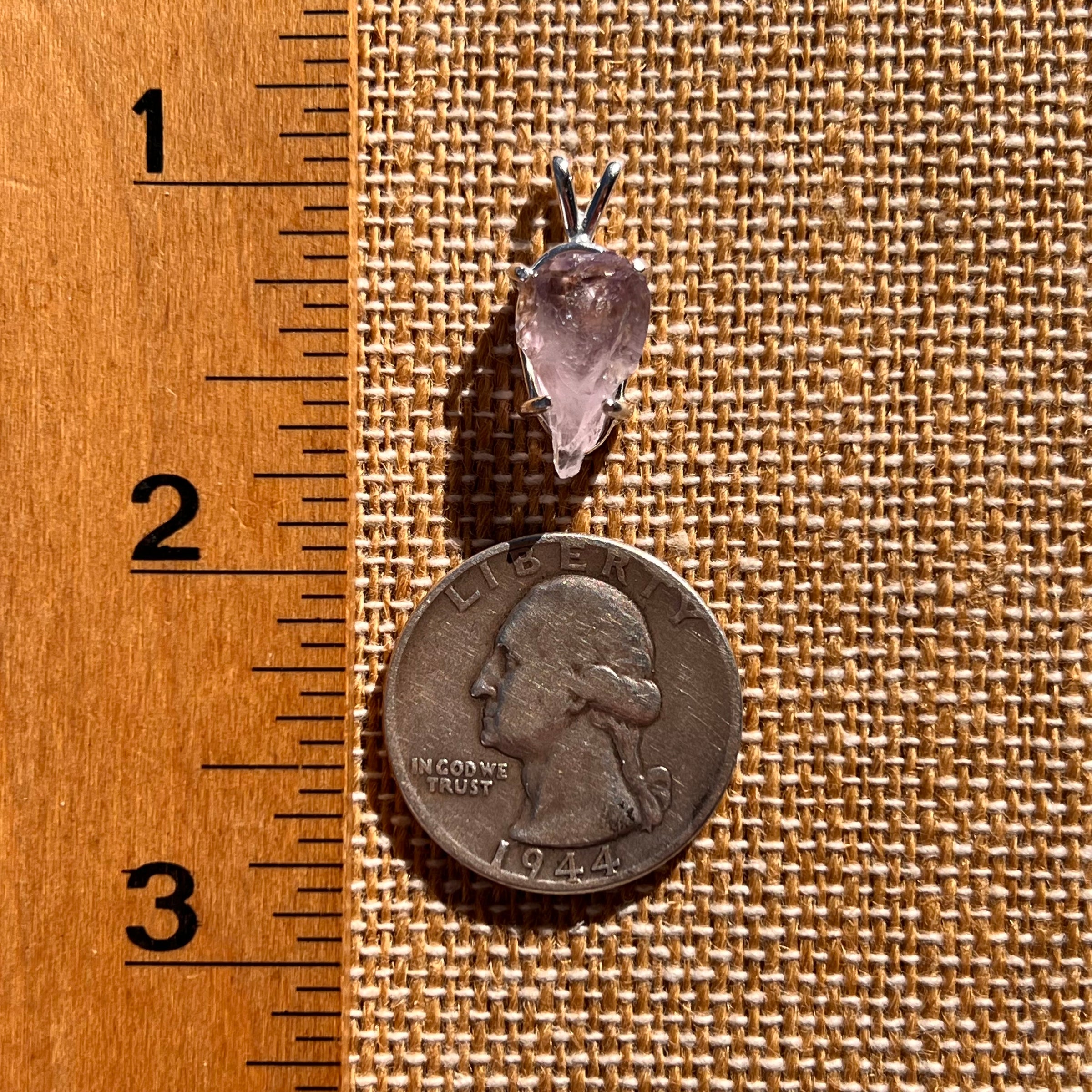 Amethyst Crystal Pendant Sterling Silver #7610-Moldavite Life