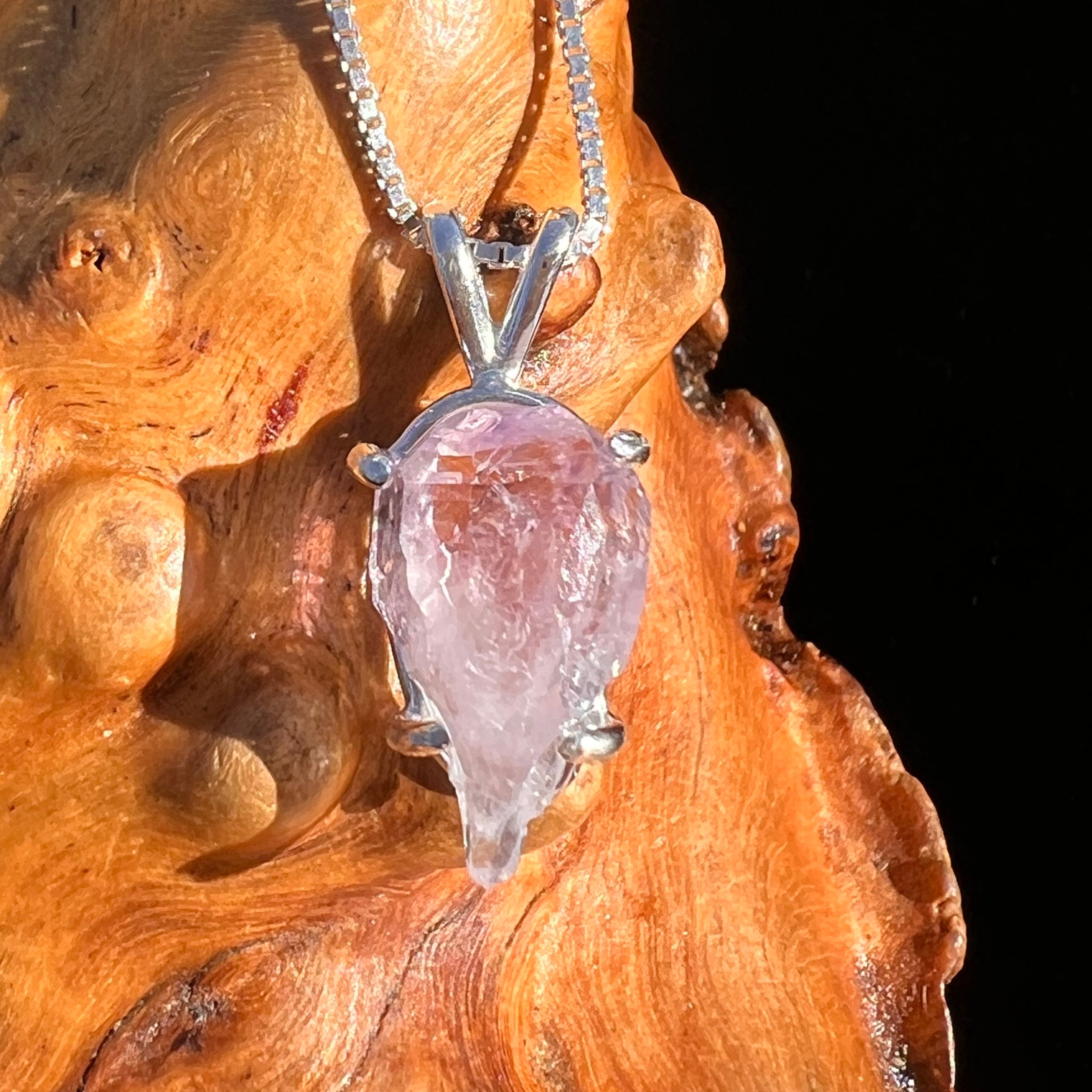 Amethyst Crystal Pendant Sterling Silver #7610-Moldavite Life