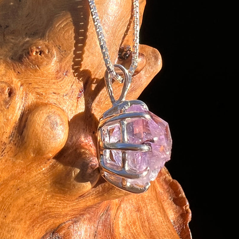 Amethyst Crystal Pendant Sterling Silver #7611-Moldavite Life