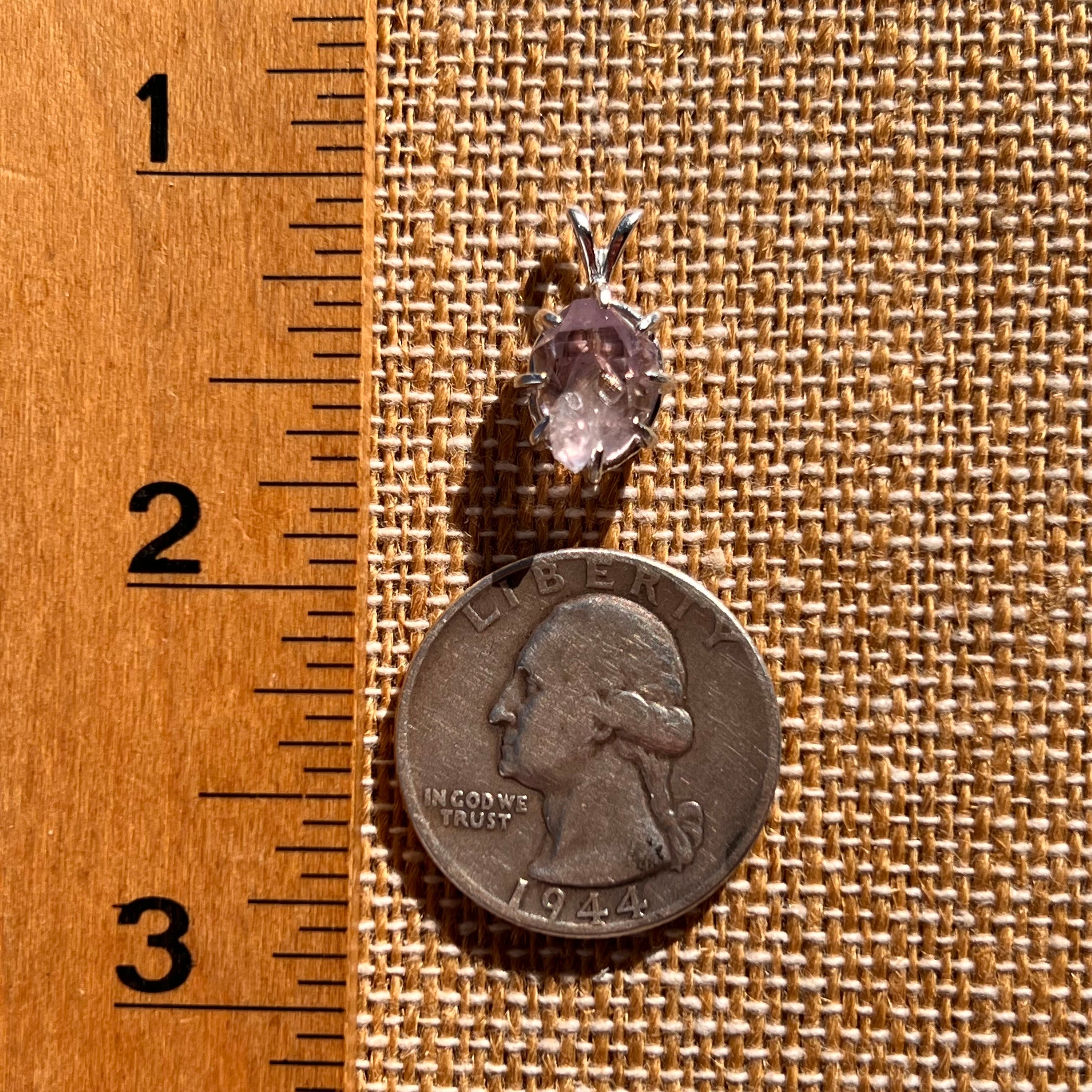 Amethyst Crystal Pendant Sterling Silver #7612-Moldavite Life