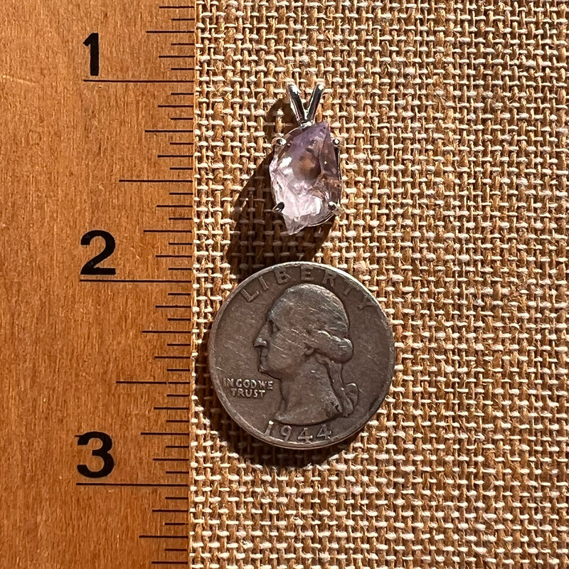 Amethyst Crystal Pendant Sterling Silver #7613-Moldavite Life