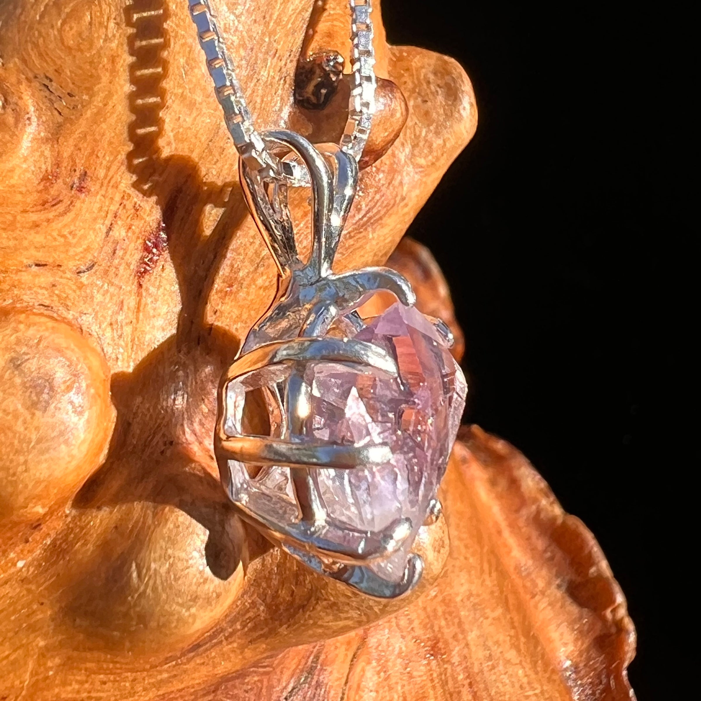 Amethyst Crystal Pendant Sterling Silver #7615-Moldavite Life