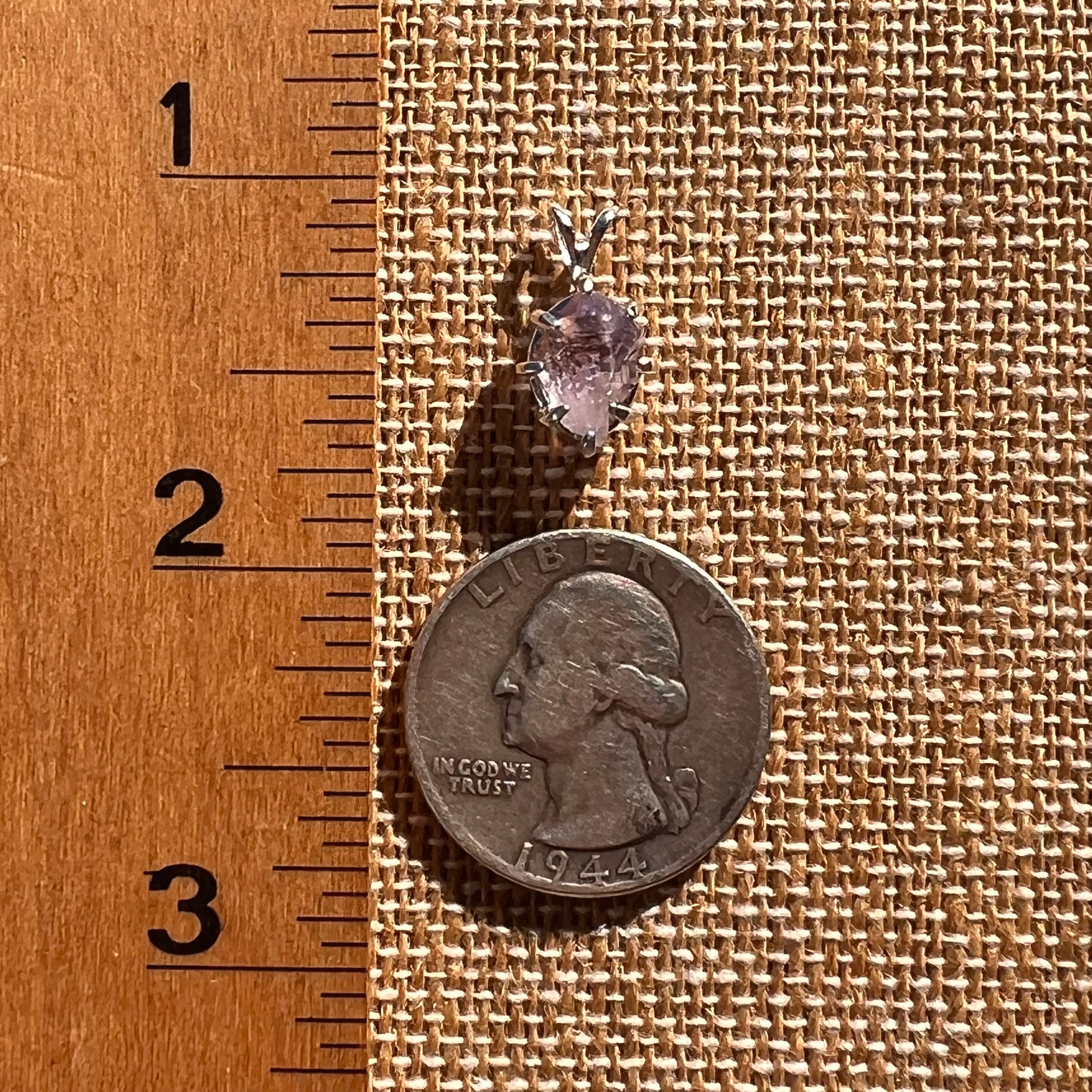 Amethyst Crystal Pendant Sterling Silver #7615-Moldavite Life