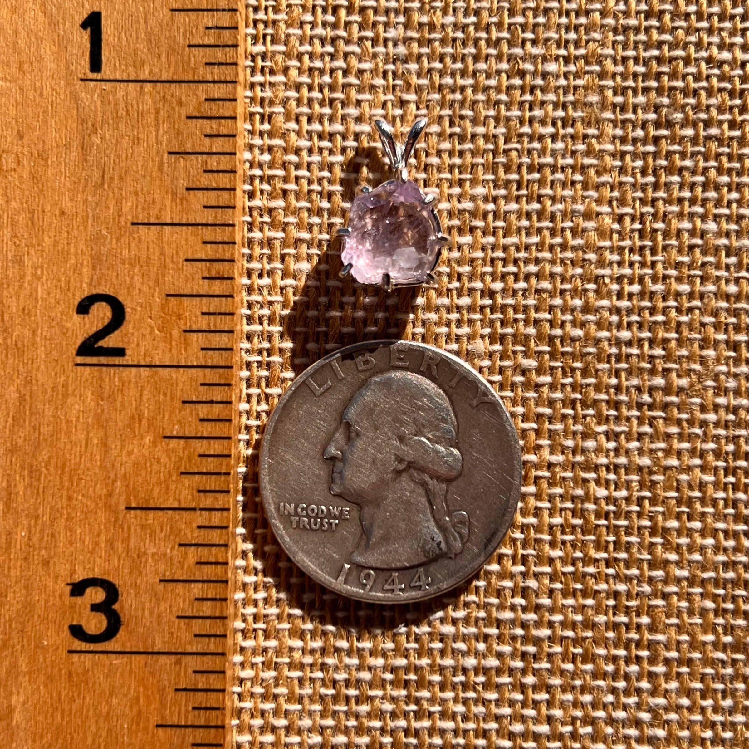 Amethyst Crystal Pendant Sterling Silver #7616-Moldavite Life