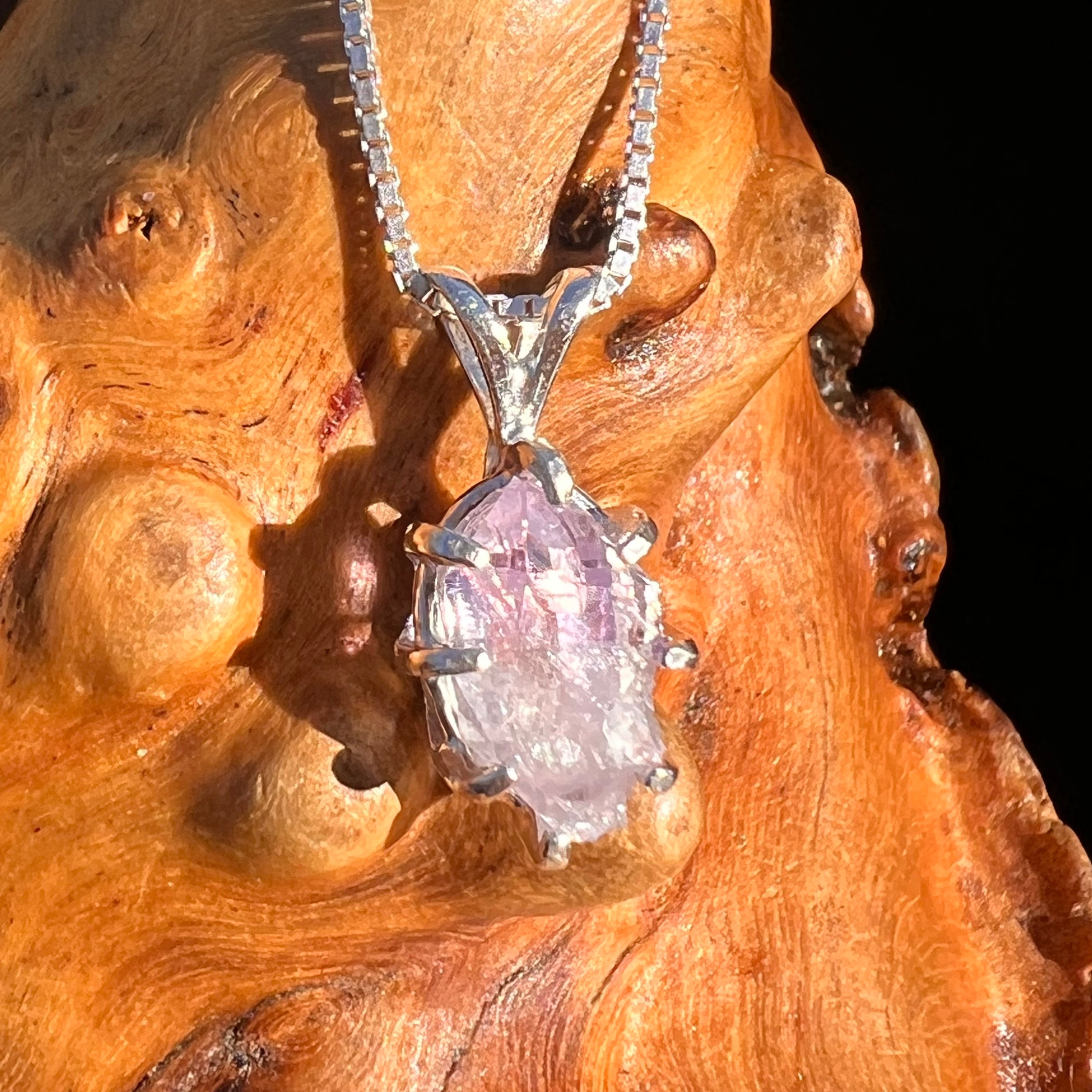 Amethyst Crystal Pendant Sterling Silver #7617-Moldavite Life