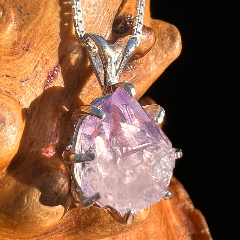 Amethyst Crystal Pendant Sterling Silver #7619-Moldavite Life