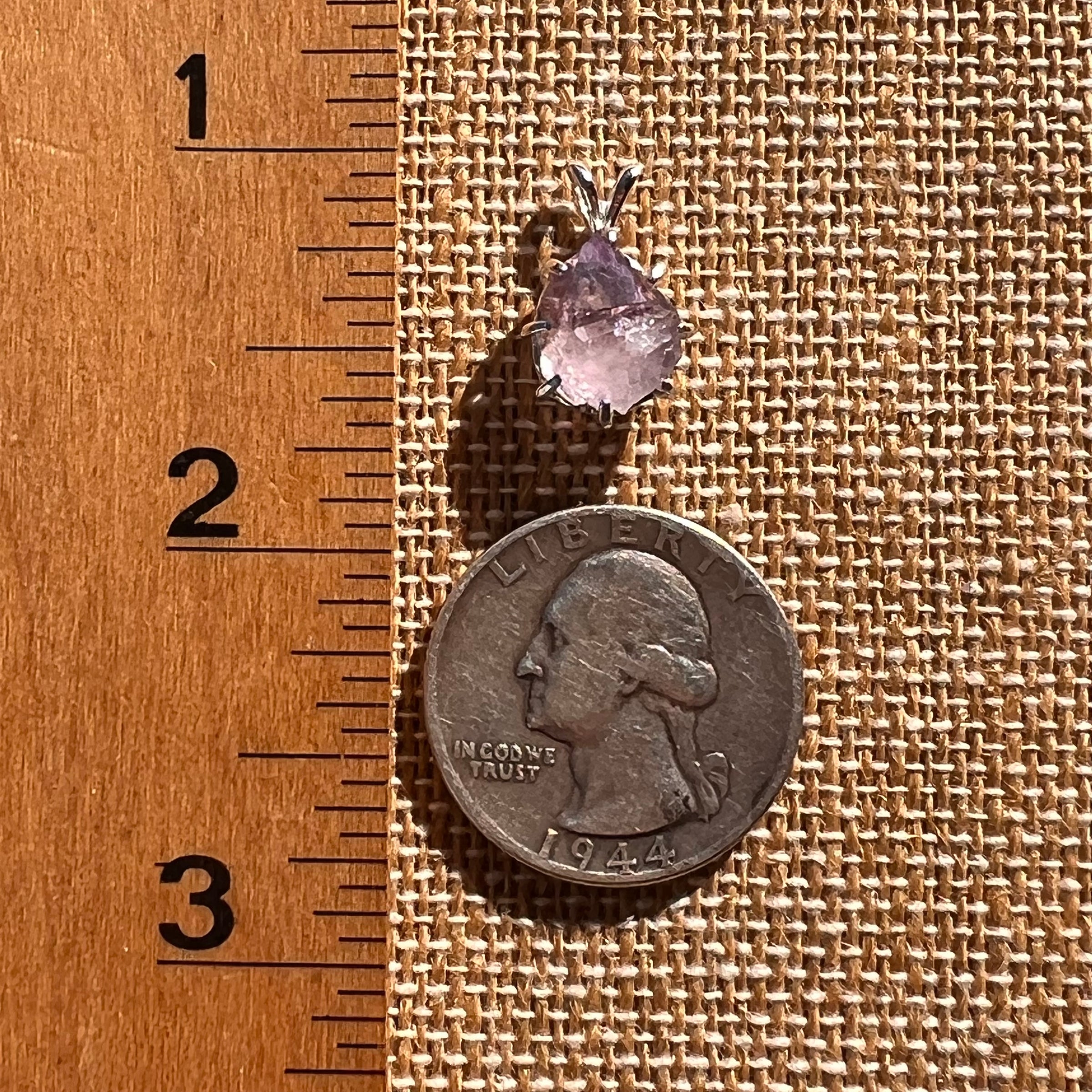 Amethyst Crystal Pendant Sterling Silver #7619-Moldavite Life