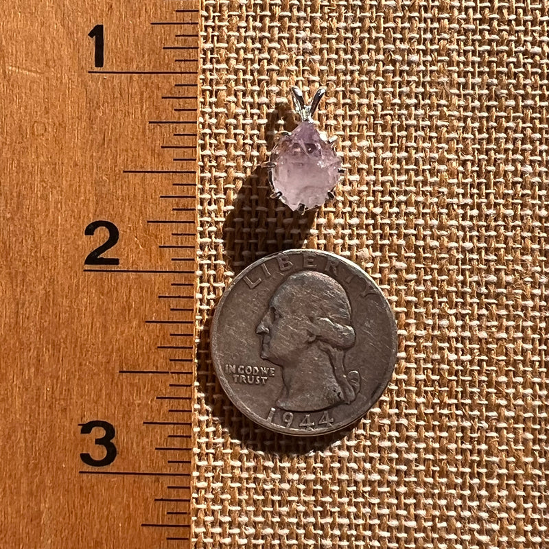Amethyst Crystal Pendant Sterling Silver #7621-Moldavite Life
