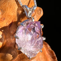 Amethyst Crystal Pendant Sterling Twin #7604-Moldavite Life