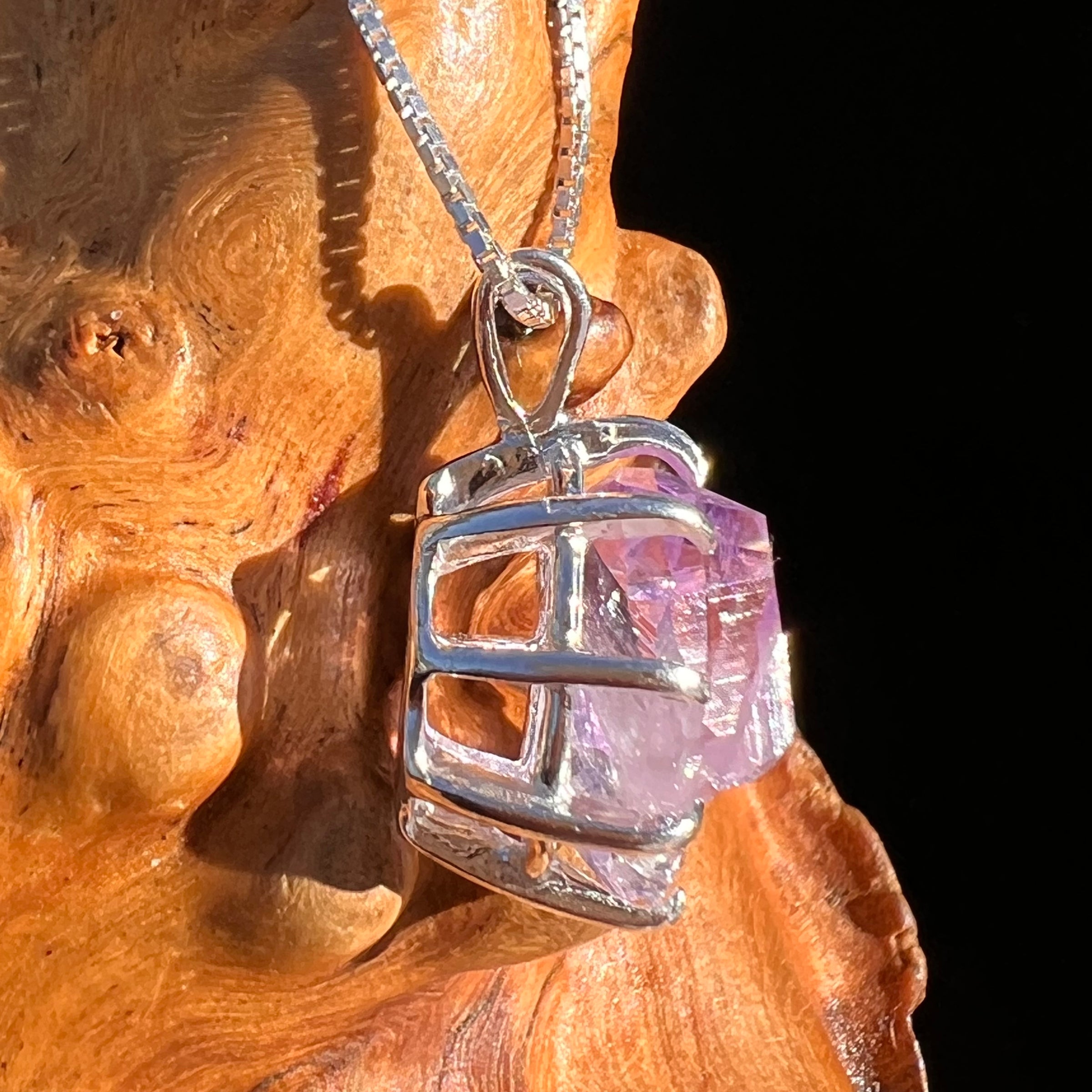 Amethyst Crystal Pendant Sterling Twin #7604-Moldavite Life